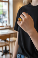 Anello Domar Donna Ambra in Argento Ambra AMBER-AN-2-280 - AMBER-AN-2-280